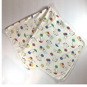 Carter's Receiving Blanket OS White Circus Bear 90's Good condition